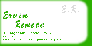 ervin remete business card